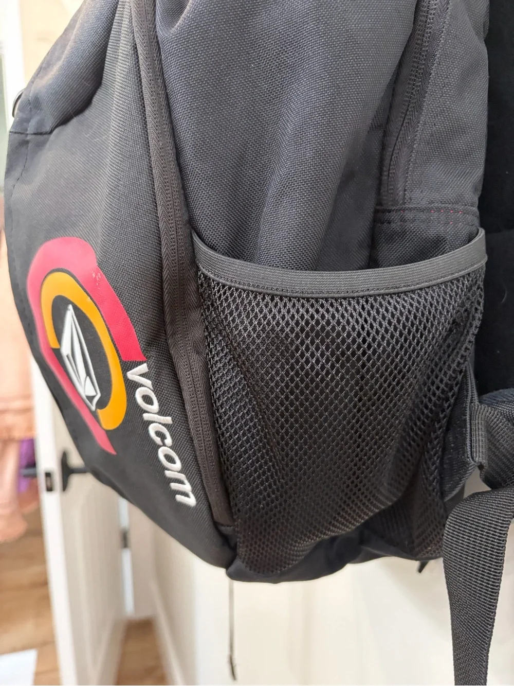 Volcom Skateboarding Backpack Embroidered Volcom Stone Padded Straps Black